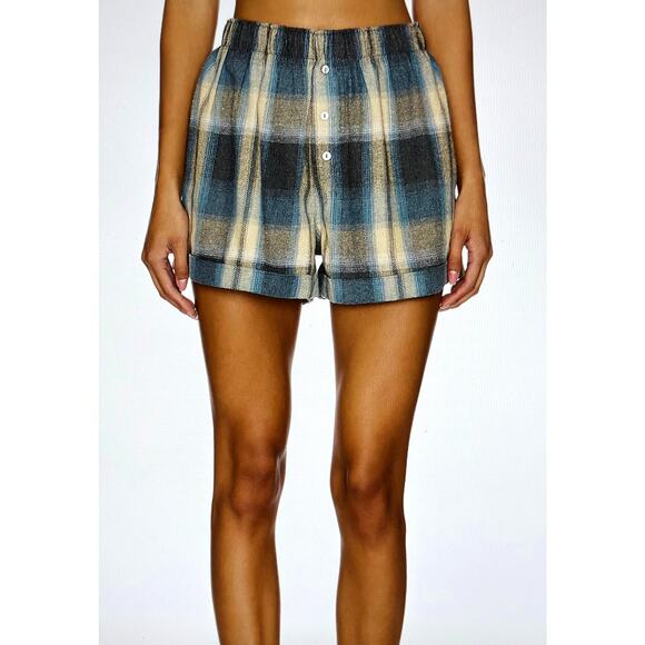 Free People Sunday Morning Plaid Boxer In Lou Combo XL - Picture 1 of 6